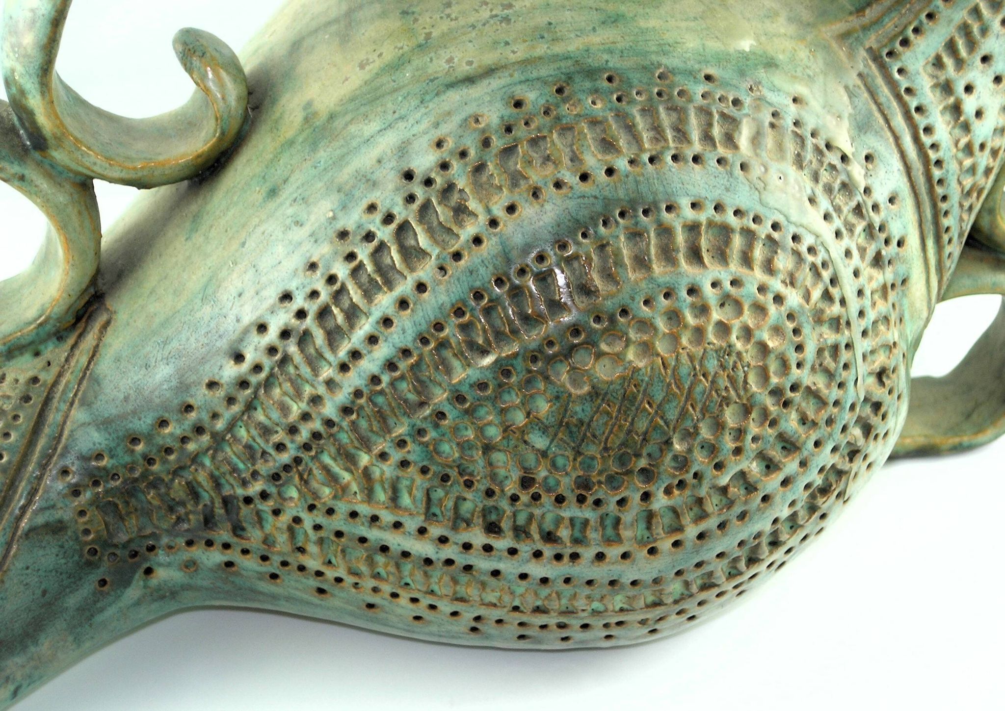 Monogrammed stoneware candlestick – Françoise Chedeville (1940)