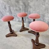 Set of antique stools old pink 1920s