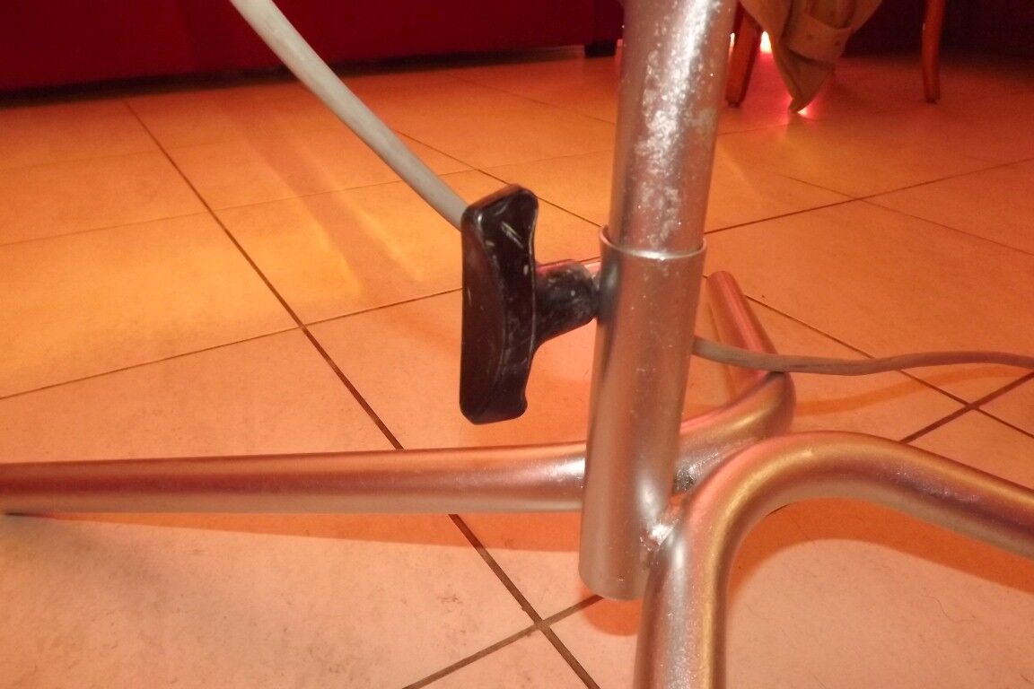 Industrial iron and plastic lamp