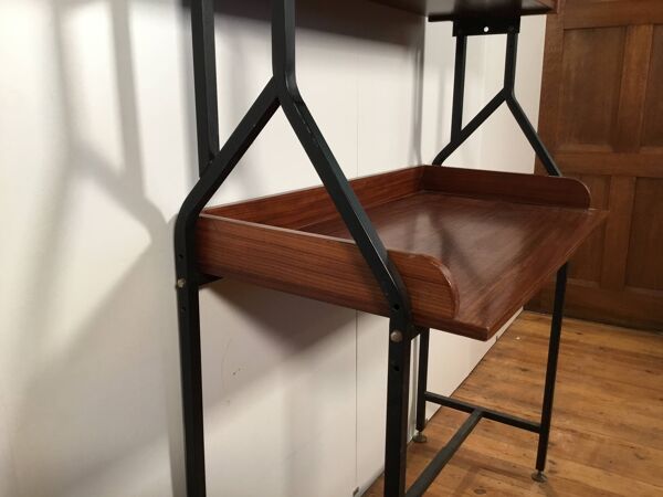 Secrétaire vintage avec rangement fermé et étagère