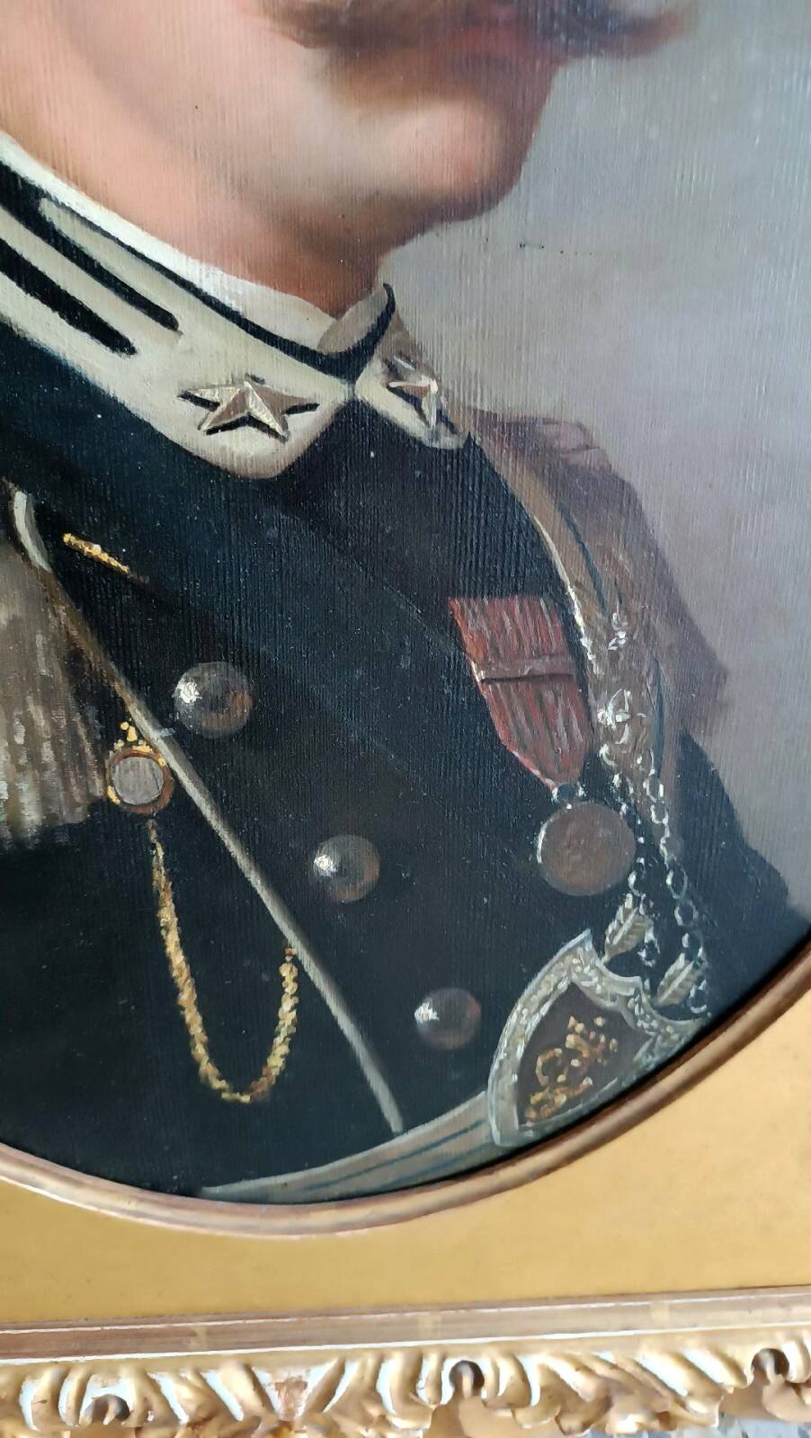 Antique painting portrait of a military gentleman, Arturo FALDI (Florence 1856-1911)