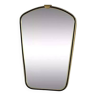 Miroir rétroviseur et forme libre des années 60 cadre laiton souligné de noir