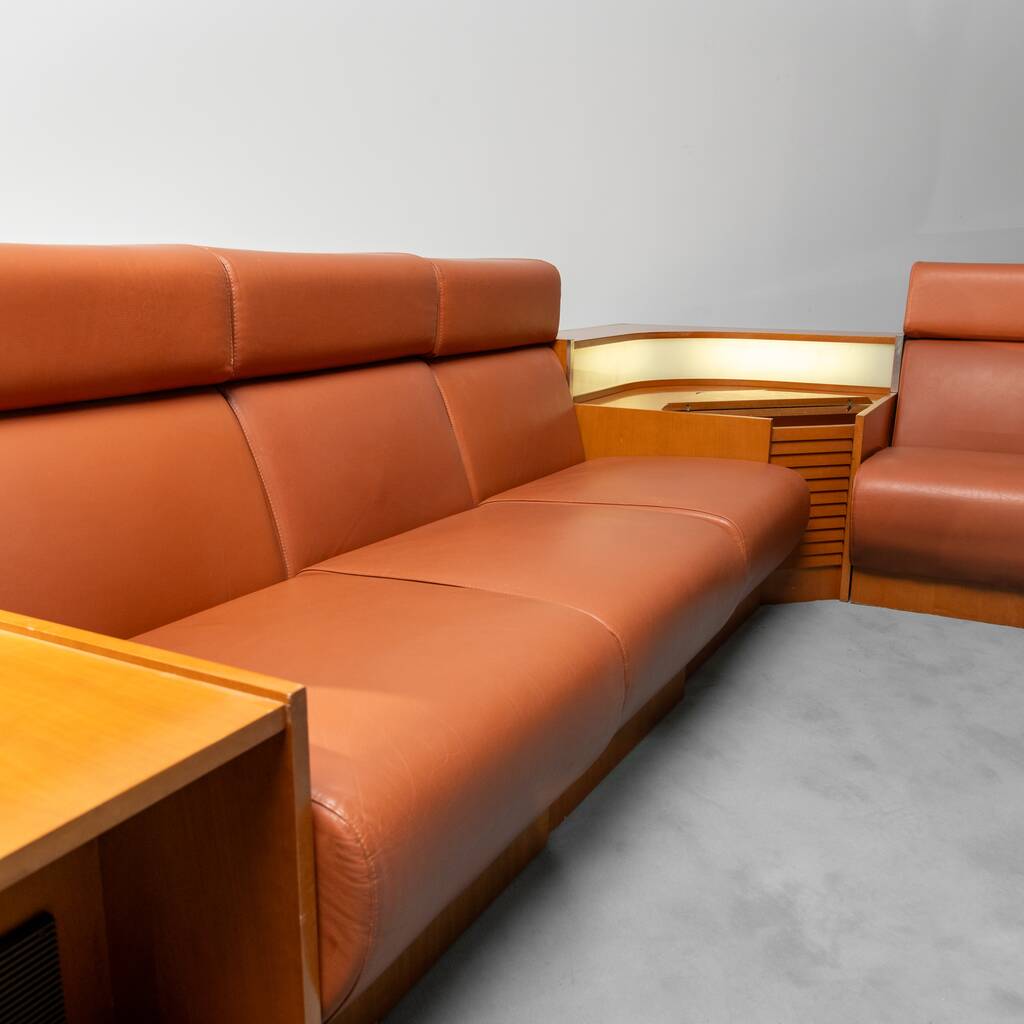 5 seater modular sofa eco-leather 70s vintage modern