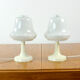 Set of 2 white opaline glass table lamps, Opp Jihlava, Czechoslovakia 1960s
