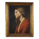 Peinture italienne du 19e siècle, portrait d'une jeune fille