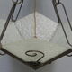 Art deco hanging lamp with 4 cloudy glass plates