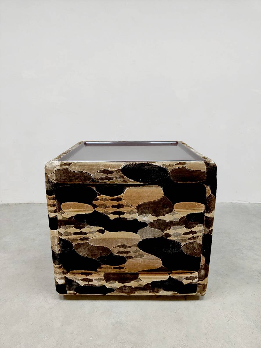 Vintage camouflage box cabinet table nightstand