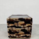 Vintage camouflage box cabinet table nightstand