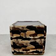 Table de chevet de table d'armoire de boîte de camouflage vintage