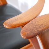 Armchair with Leather and Teak by ERIK KIRKEGAARD 1960s