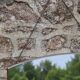 Antique Art Deco metal mirror with rose decoration – vintage wall mirror ann