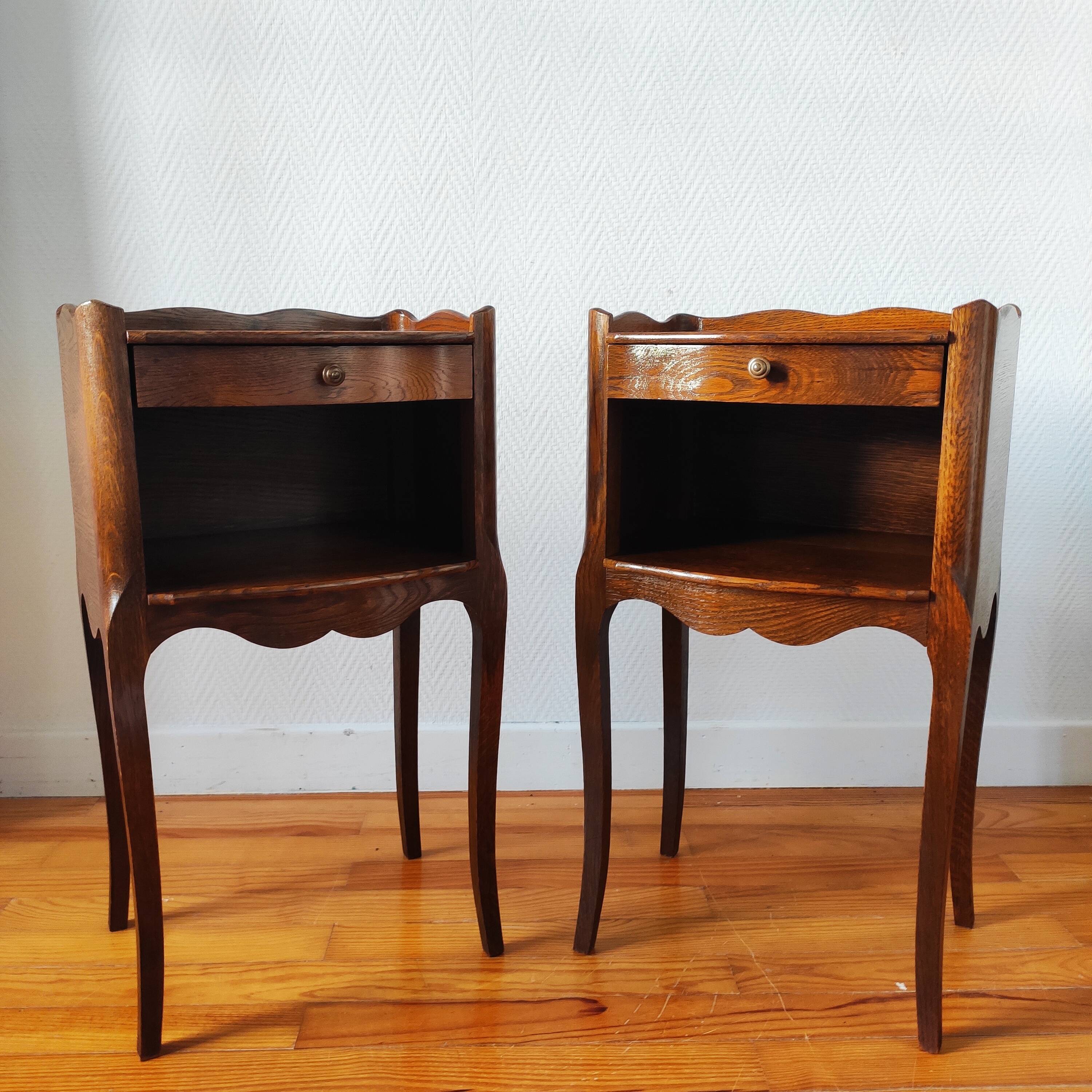 Pair of French Louis XV style bedside tables