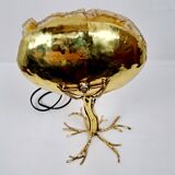 Henri fernandez - table lamp - brass, agate, metal - “agate tree” lamp