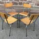 4 vintage school chairs
