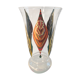Vase ancien fains verrerie de boom décor feuillages ciselé doré belgique vintage