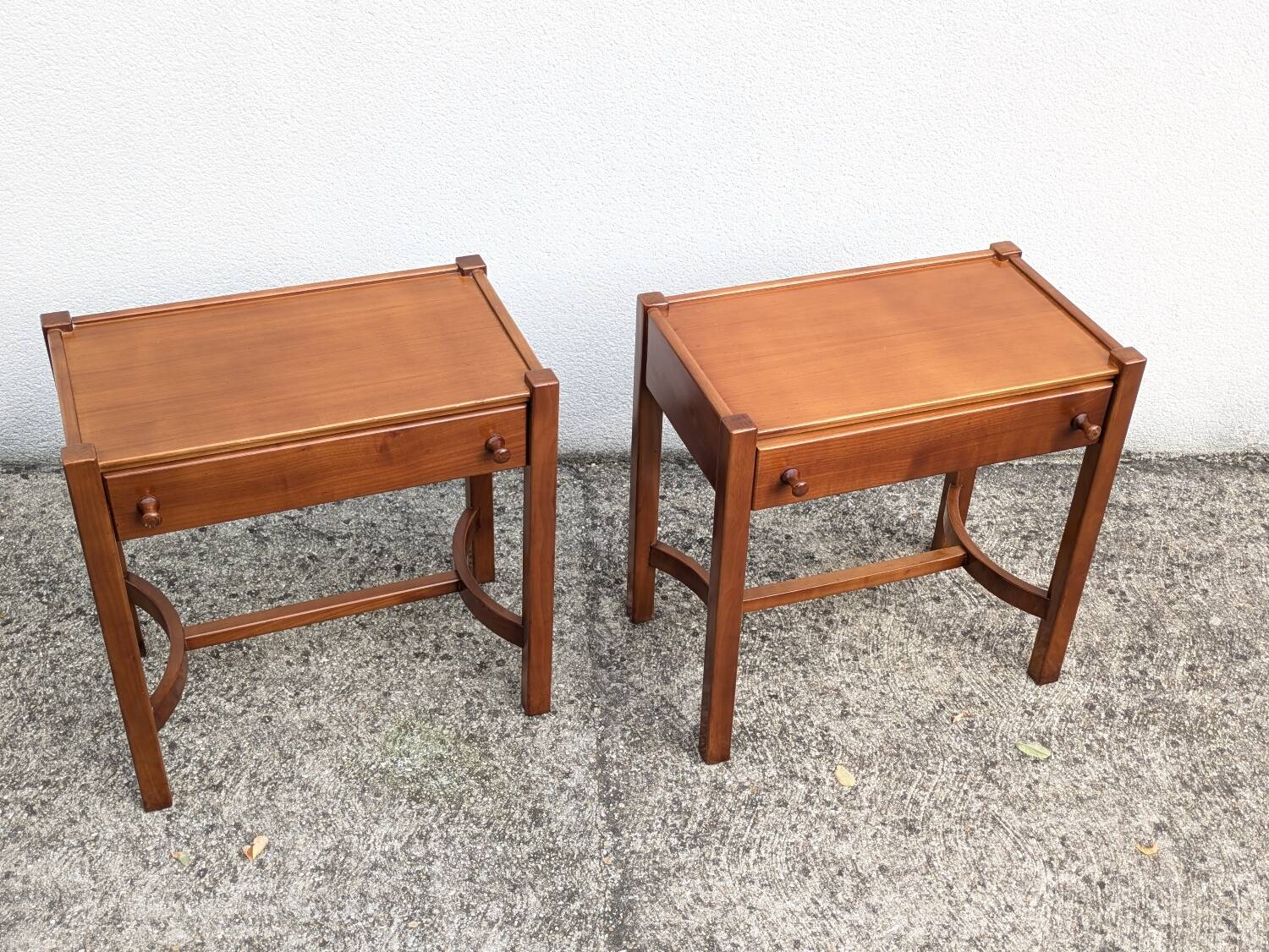 Pair of vintage Jacques Hauville bedside tables 1960 Roche Bobois