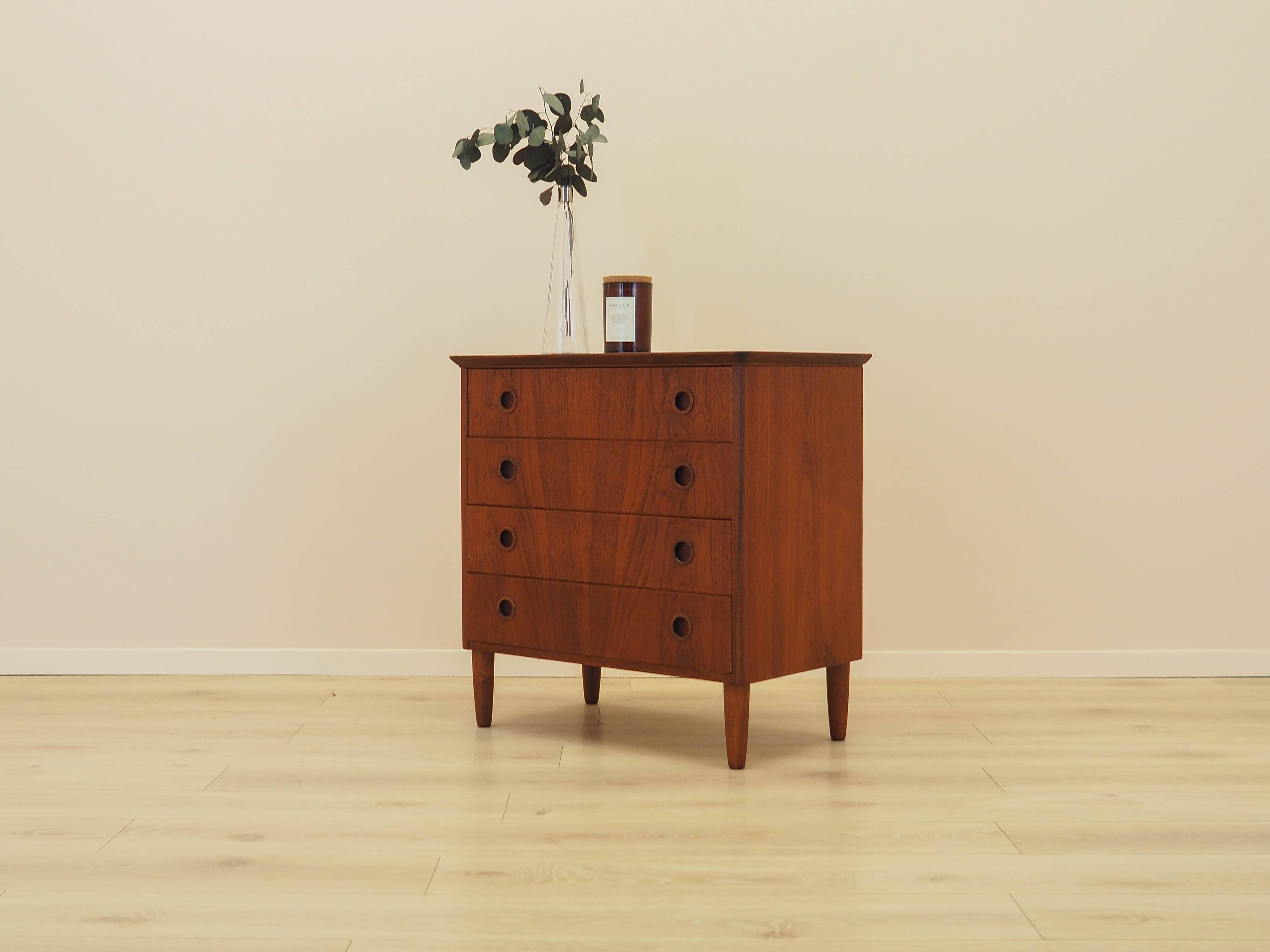 Teak chest of drawers, Danish design, 1970s, made in Denmark
