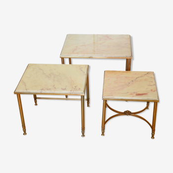 Lot 3 coffee tables marble years 60