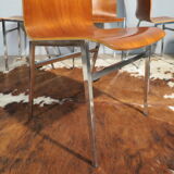 Set of 6 chairs teak and chrome