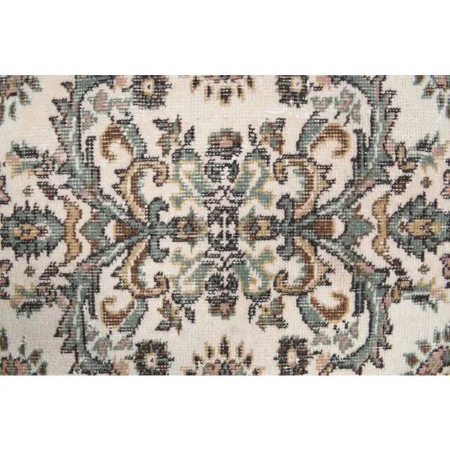 1970s Turkish Oushak Handmade Wool Cotton Beige Area Rug  119x208