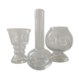 Trio de vases vintage en verre