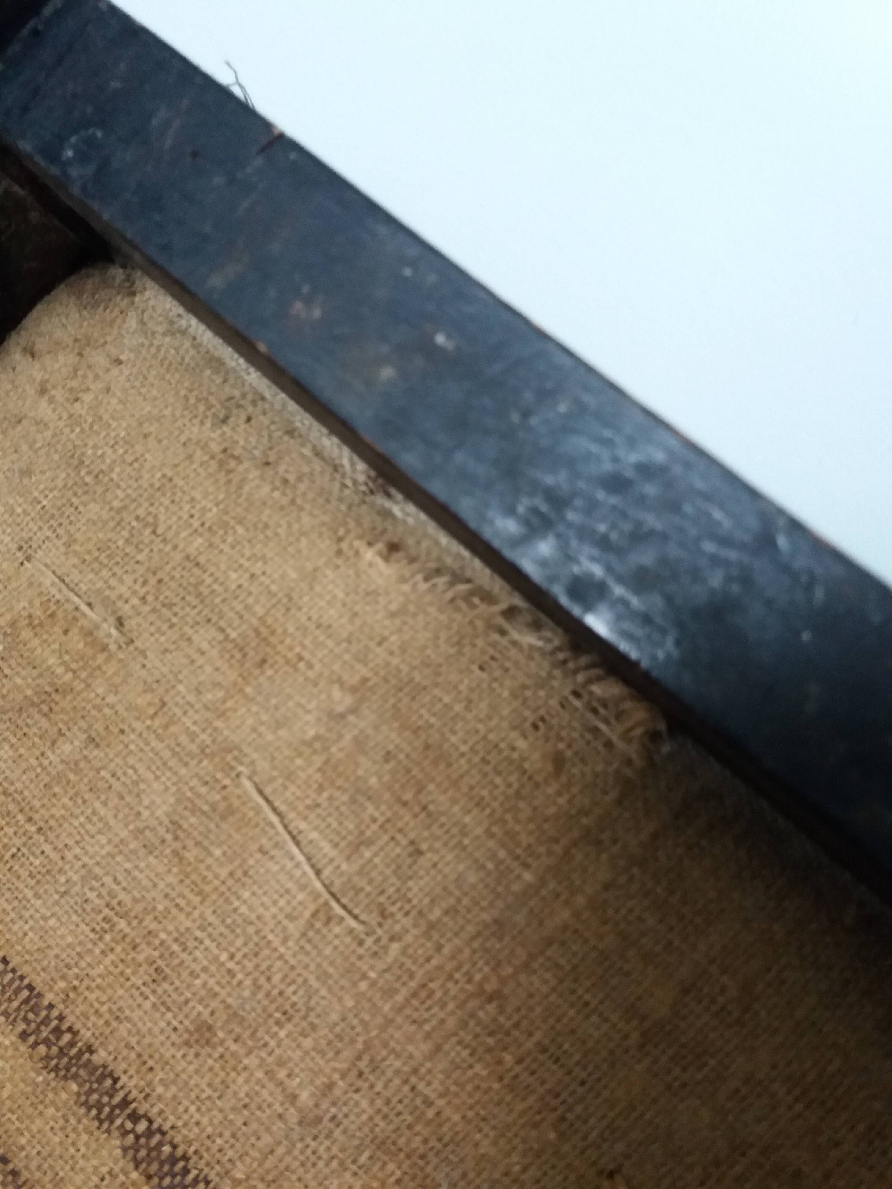 Wooden and velvet footrest