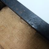 Wooden and velvet footrest