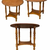 Ancient oak side table with spool legs