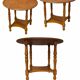 Occasional table in antique oak with spool legs.