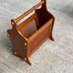 Porte revue vintage porte document en bois massif et cannage