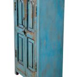 Armoire en teck birman avec patine bleue d'origine