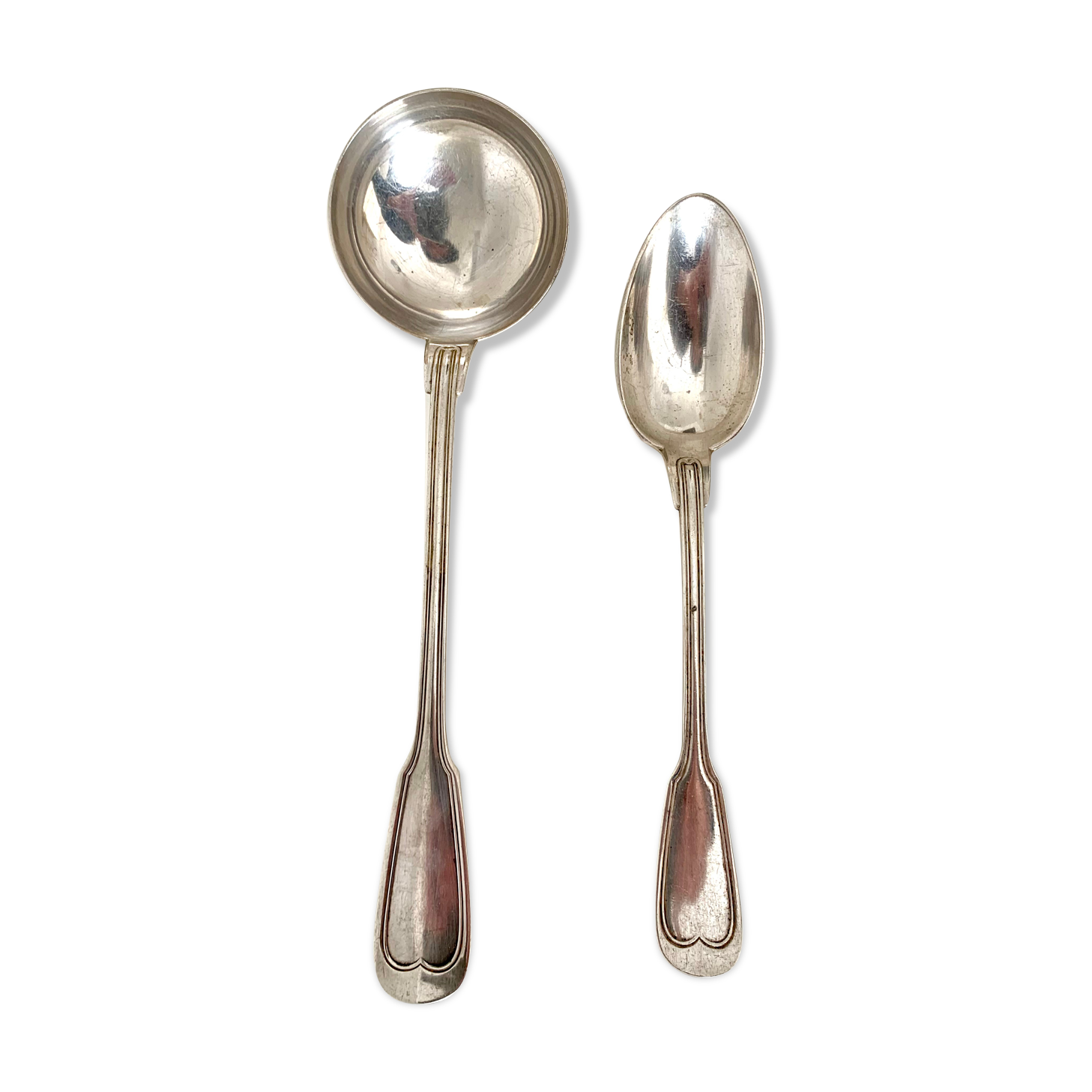 Louche et cuillère métal argenté
