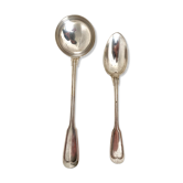 Louche et cuillère métal argenté