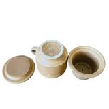 Tasse en grès avec couvercle et infuseur à thé vintage