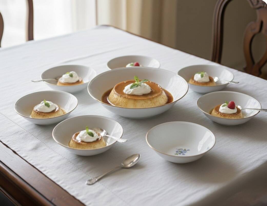 Vintage porcelain service: salad bowl and 8 small bowls.