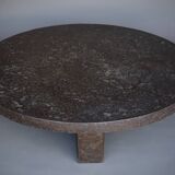 Table basse ronde brutaliste en résine, années 1970