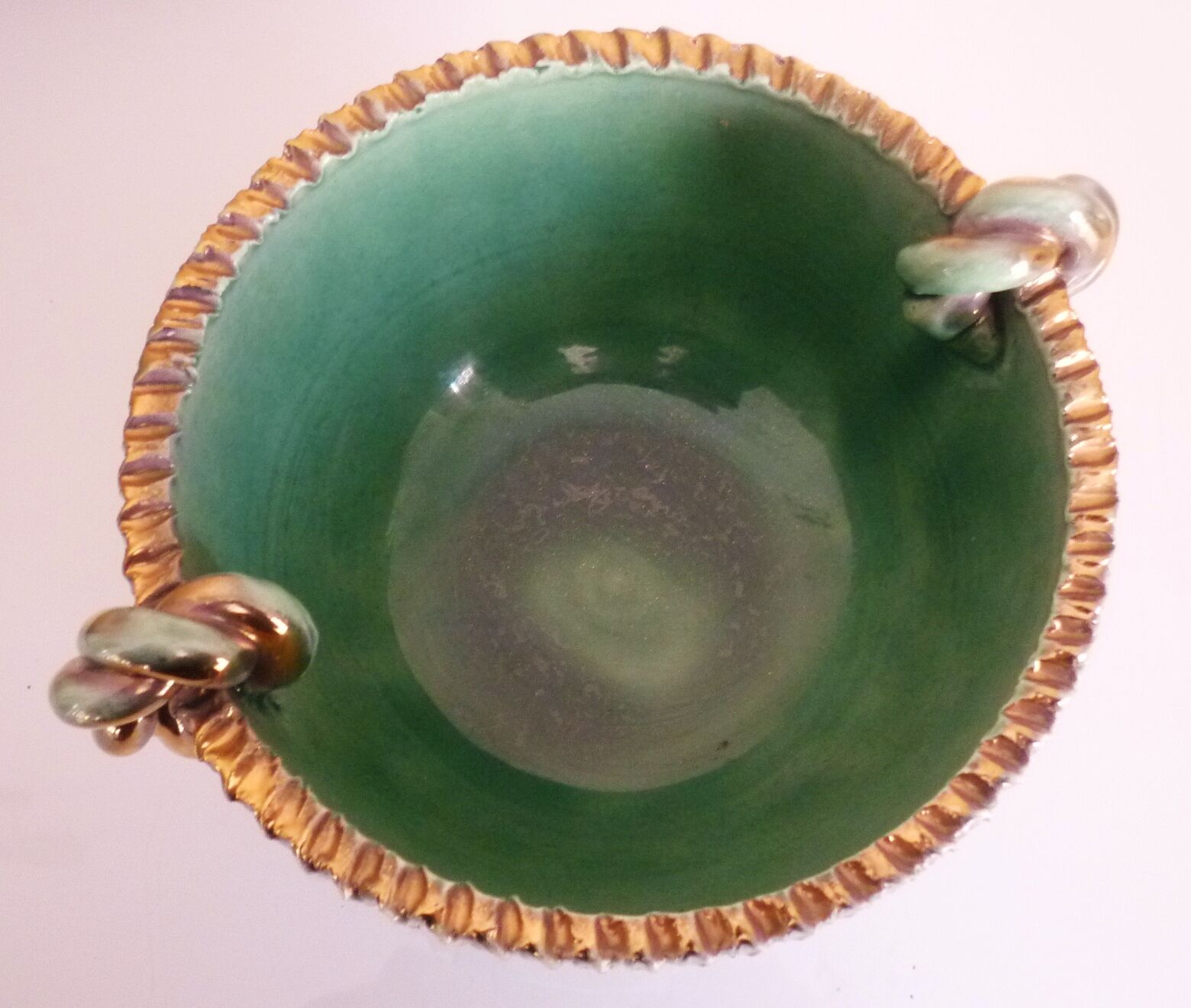 Cup, empty glazed ceramic pocket, signed Louis Dage, 50s
