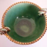 Cup, empty glazed ceramic pocket, signed Louis Dage, 50s