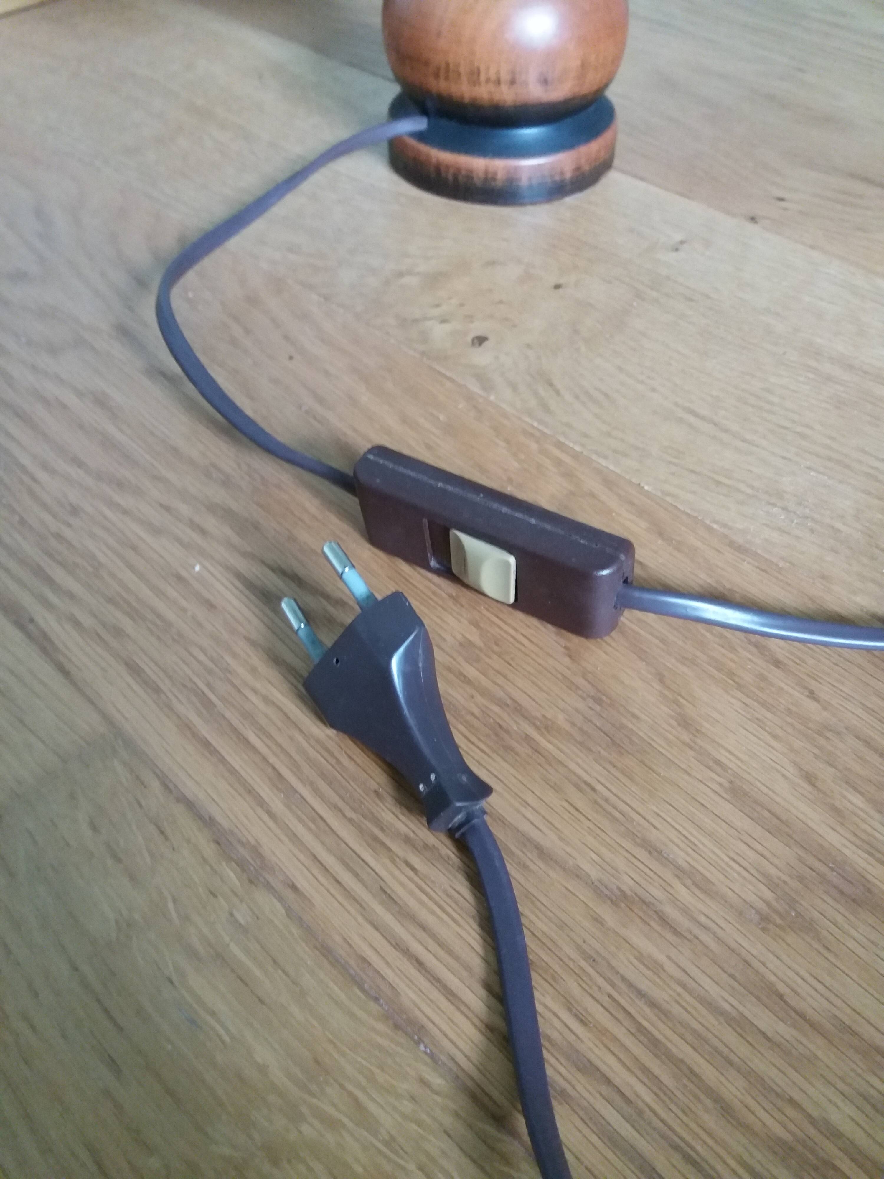 Turned wood lamp