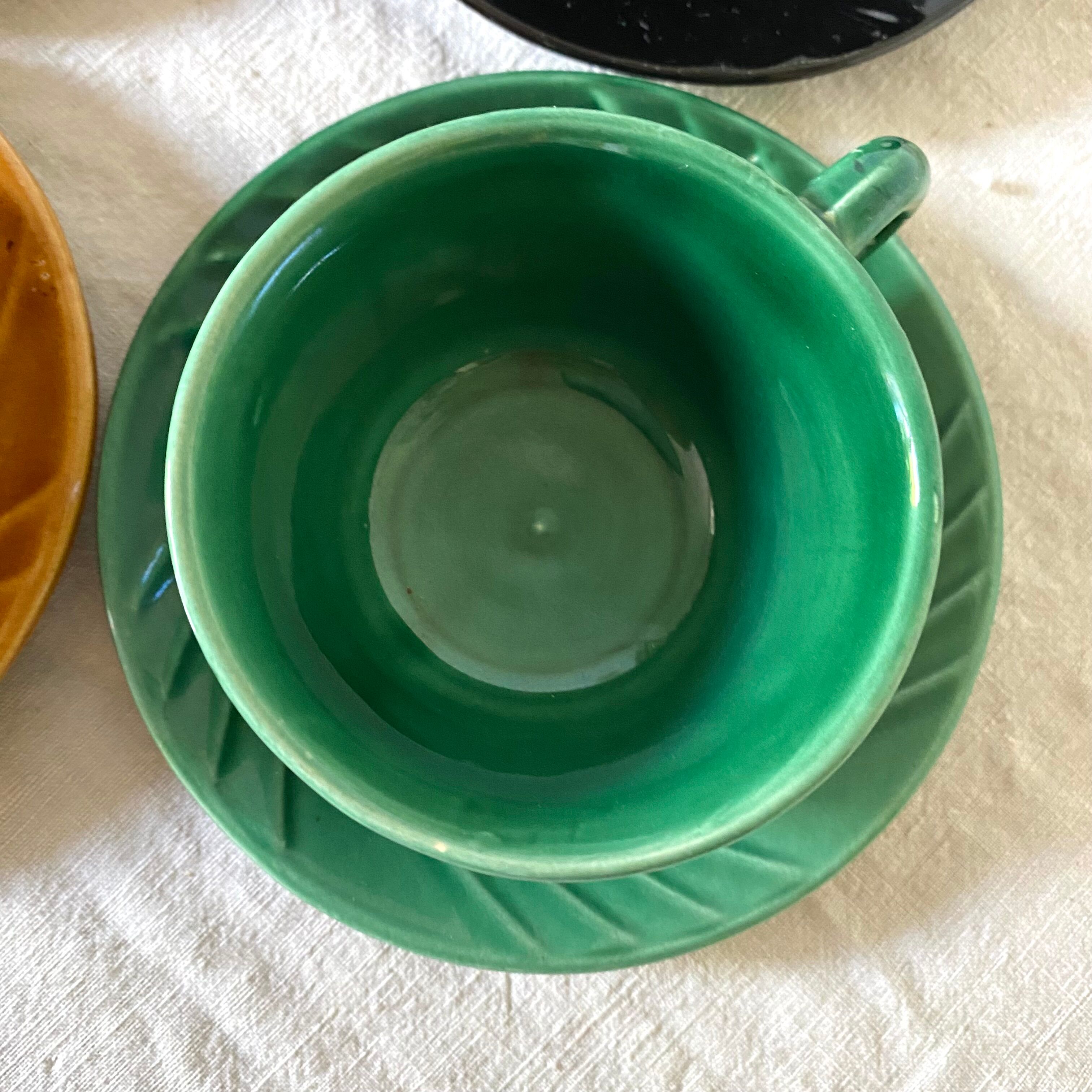 Colorful vintage mugs