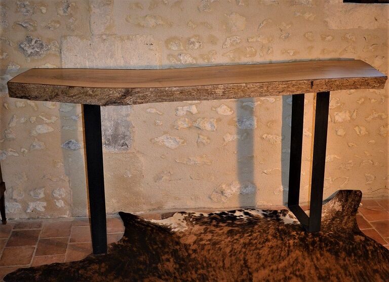 Solid walnut console