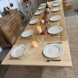Solid oak table with birch extensions