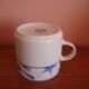 2 coffee or tea cups in porcelain deco seaside