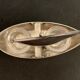 Gallia sailing art deco sailboat, in silver metal with Baccarat crystal salters