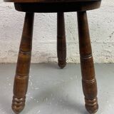 Turned wooden tripod stool