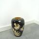 Porseleinen  vintage zwarte vaas Foreign, Scheurich, met gouden details en graan
