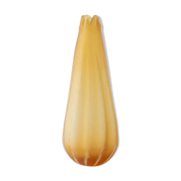 Grand vase en verre de Murano vintage, dégradé jaune-orange, italien des années 1960, forme sculpturale en goutte d'eau.