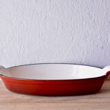 Red cast iron oven dish
