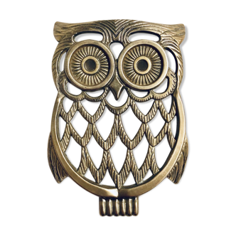 Dessous de plat laiton vintage hibou