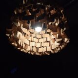 Lustre en bois style années 60 de Flamant